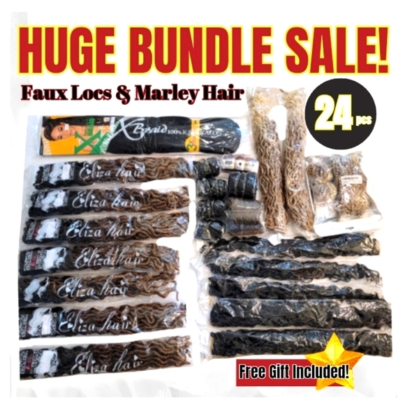 COPY - HAIR BUNDLE & RACK! FAUX LOCS & MARLEY  SYNTHETIC HAIR, OMBRE, BOHEMIAN - Picture 4 of 16